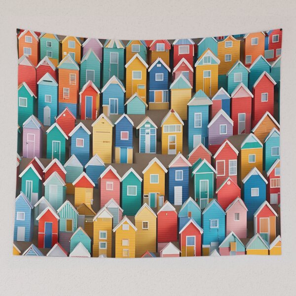 Item preview, Origami Art - Seaside Spectrum: Vibrant Townhouses by the Shore designed and sold by ArtfulFolds.