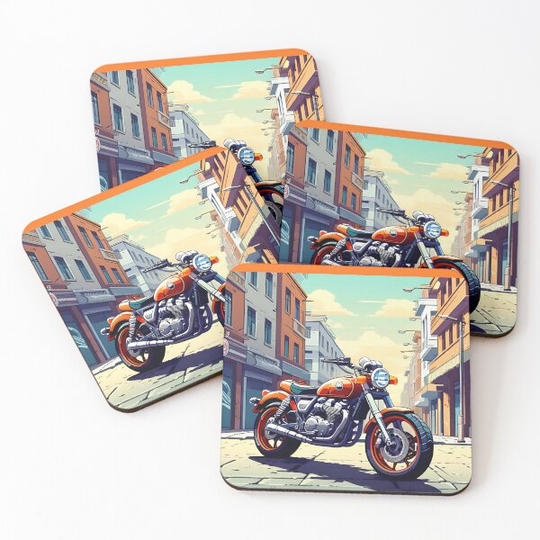 Item preview, ORANGE MOTORCYCLE designed and sold by AmazingBackDrop.