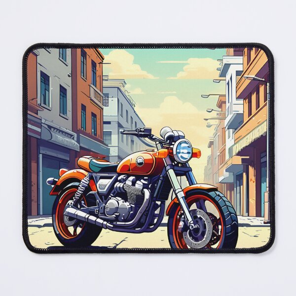 Item preview, ORANGE MOTORCYCLE designed and sold by AmazingBackDrop.
