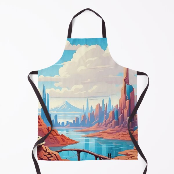 Item preview, Vibrant Canyon Cityscape: Futuristic Metropolis Dawn designed and sold by ArtComixHaven.