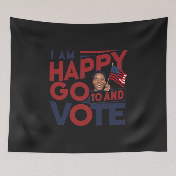 Item preview, I am happy to go and vote, with American flag designed and sold by Charlygood.