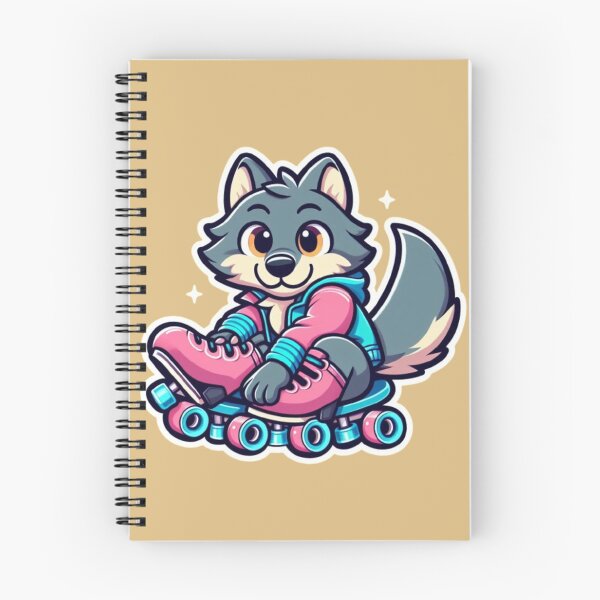 Item preview, Adorable Wolf Cub on Skates designed and sold by StickerStudio27.