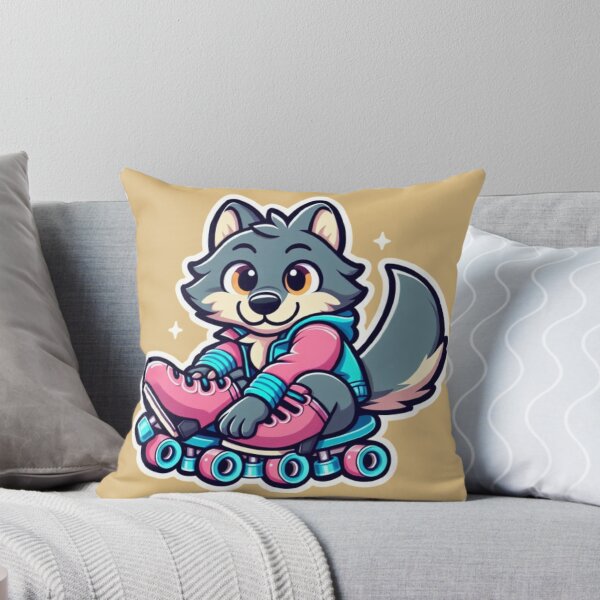 Item preview, Adorable Wolf Cub on Skates designed and sold by StickerStudio27.