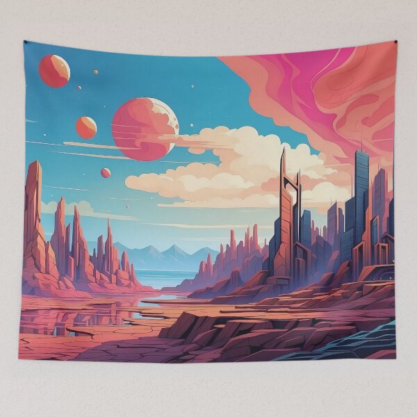 Item preview, Crimson Canyons and Sapphire Skies designed and sold by ArtComixHaven.
