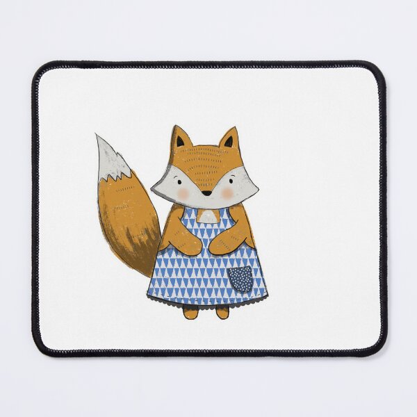Item preview, Sweet orange fox in a blue dress designed and sold by Pixel & Petal Co..