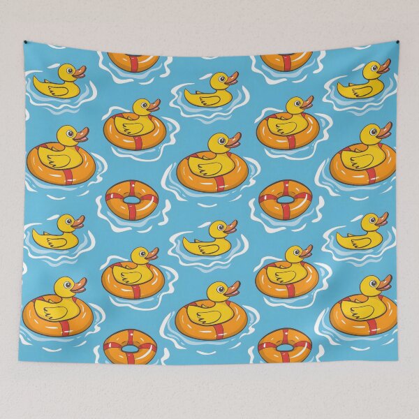 Item preview, Duck and rubber ring in the water seamless digital paper designed and sold by kizenya.