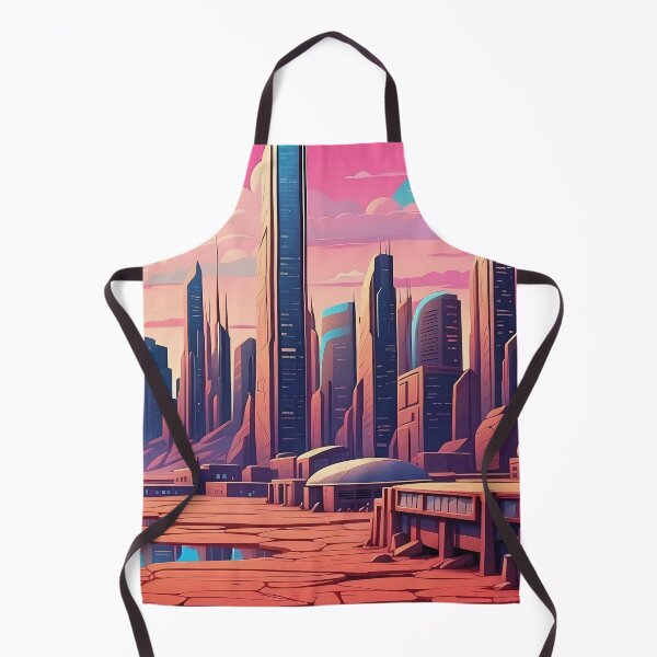 Item preview, Crimson Dawn Over Futuristic Cityscape Illustration designed and sold by ArtComixHaven.