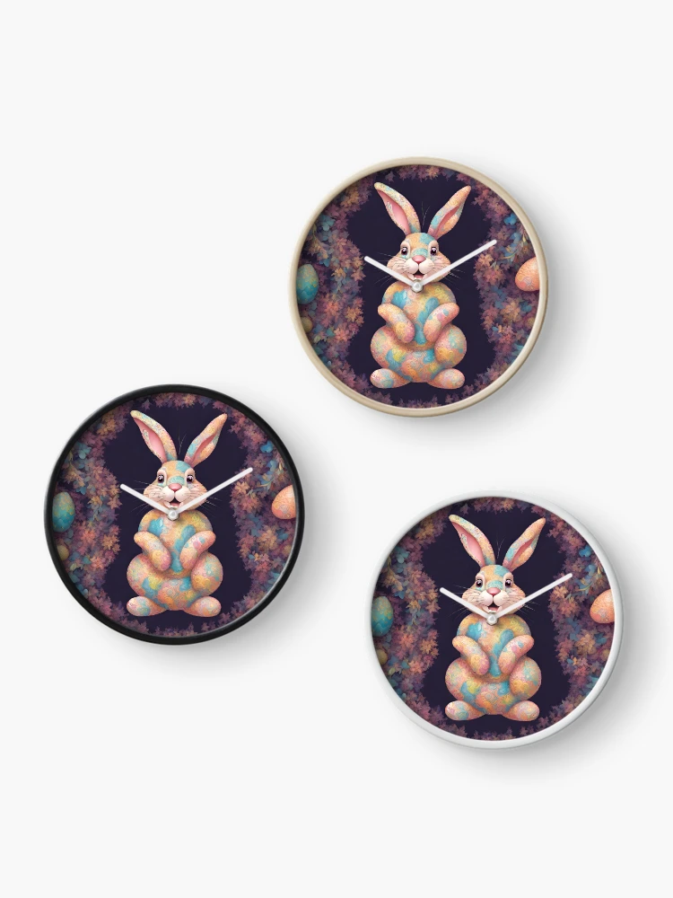 Thumbnail 3 of 4, Clock, Cute Easter Rabbit. designed and sold by NextDoorToMe.