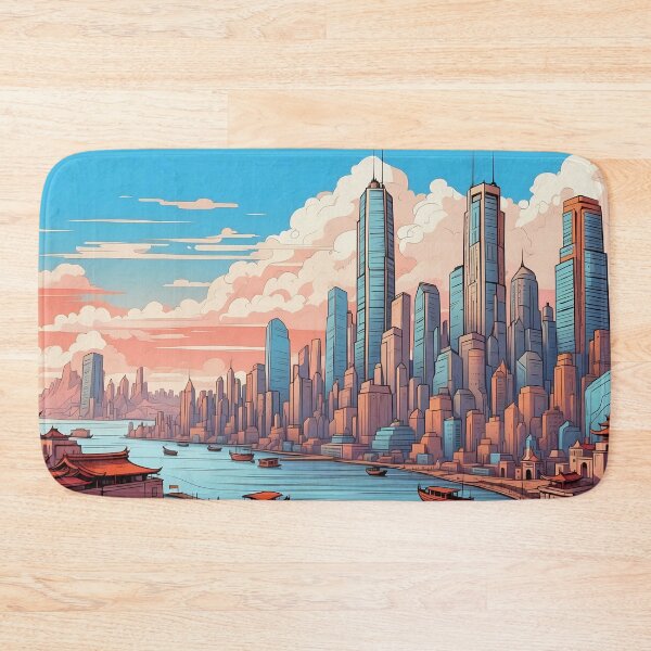 Item preview, Traditional Meets Modern in Riverside City Illustration designed and sold by ArtComixHaven.