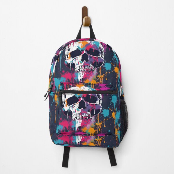 Item preview, Colorful Paint Splattered Skull designed and sold by Artsy-Appeal.