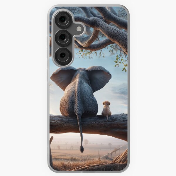 Item preview, elephant and dog sitting on a tree designed and sold by Mike Kiev art.