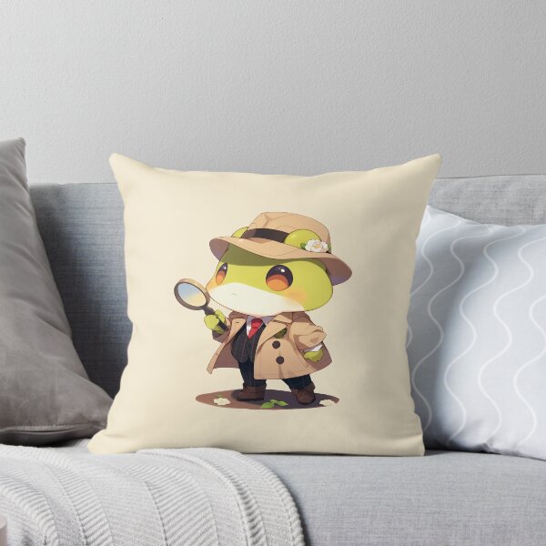 Item preview, Cute Kawaii Happy Frog Detective Froggy designed and sold by CozyKawaiiArt.