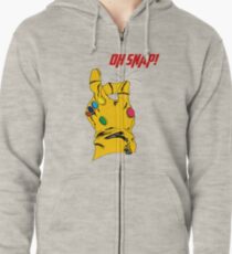Thanos Infinity Gauntlet "Oh Snap!" Zipped Hoodie