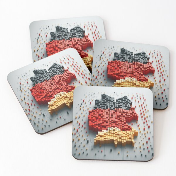 Item preview, Playful Abstract Germany Map from Flag Coloured Blocks designed and sold by Gaborai.