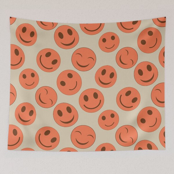 Item preview, Orange Happy Smiling Faces Pattern  designed and sold by Yasminepatterns .