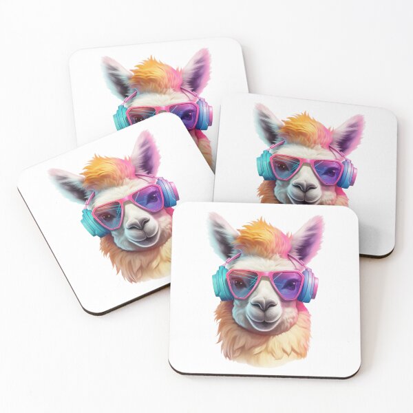 Item preview, Llama listening to music wearing sunglasses designed and sold by McKinneyDigital.