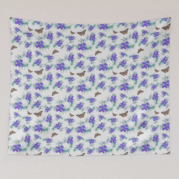 Item preview,  Juniper berry pattern with butterflies designed and sold by Marga Hogenhuis-Flokstra.