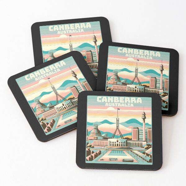 Item preview, Vintage retro Canberra Australia Landmark Skyline. designed and sold by Unitepeople.