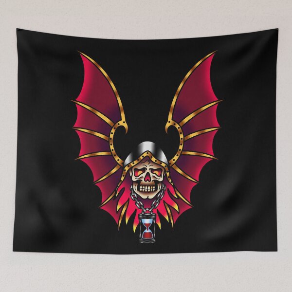 Item preview, Salty-Dog American Traditional Tempus Fugit Memento Mori Winged Grim Reaper Sigil designed and sold by salty-dog.
