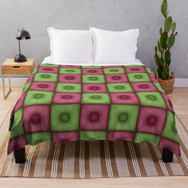 Item preview, Chess pattern from "Pouf" tiles the red color and light green color designed and sold by Cherevan.
