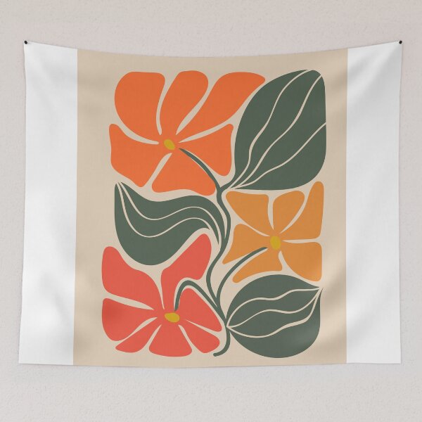 Item preview, Autumn Boho Abstract flowers Fall Colors Warm tones designed and sold by PalmitoDecor.