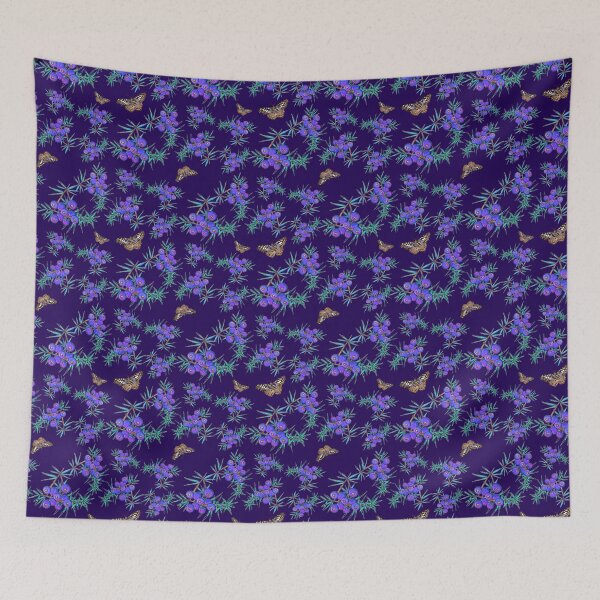 Item preview, Juniper berry pattern with butterflies designed and sold by Marga Hogenhuis-Flokstra.