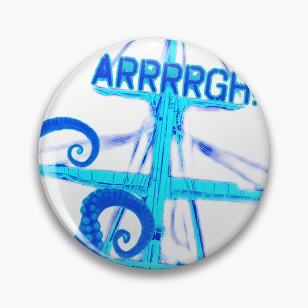 Item preview, Name tag version: Pirate ship design with name tag, deep blue, and Bahama blue designed and sold by TheBruce77.