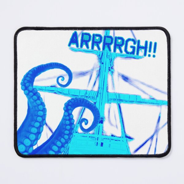 Item preview, Name tag version: Pirate ship design with name tag, deep blue, and Bahama blue designed and sold by TheBruce77.
