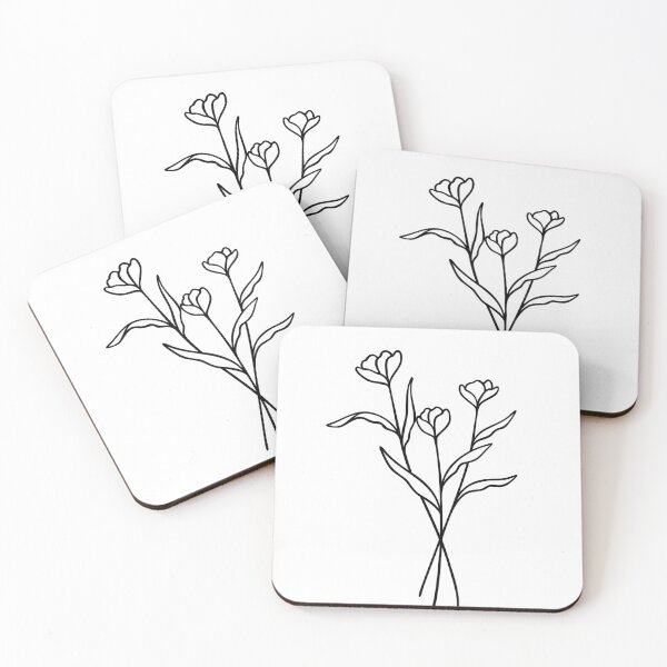 Item preview, Floral Bouquet Line Art | Elegant Wildflower Leafy Stem designed and sold by RachelFCreative.