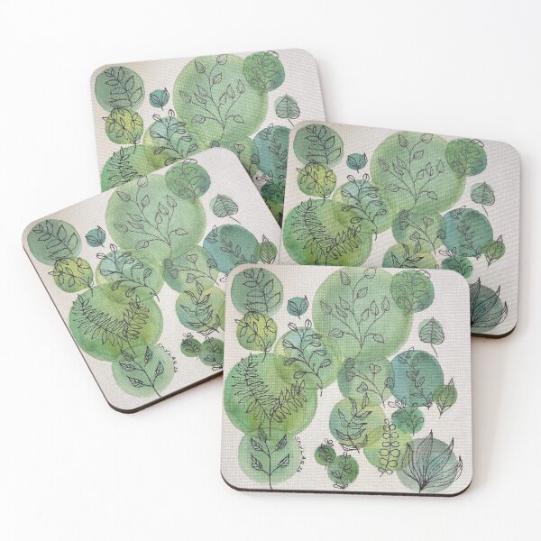 Item preview, Watercolor and leaves on canvas designed and sold by SkylarSimpson.