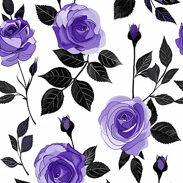 Artwork thumbnail, Purple Roses Pattern by sheprint