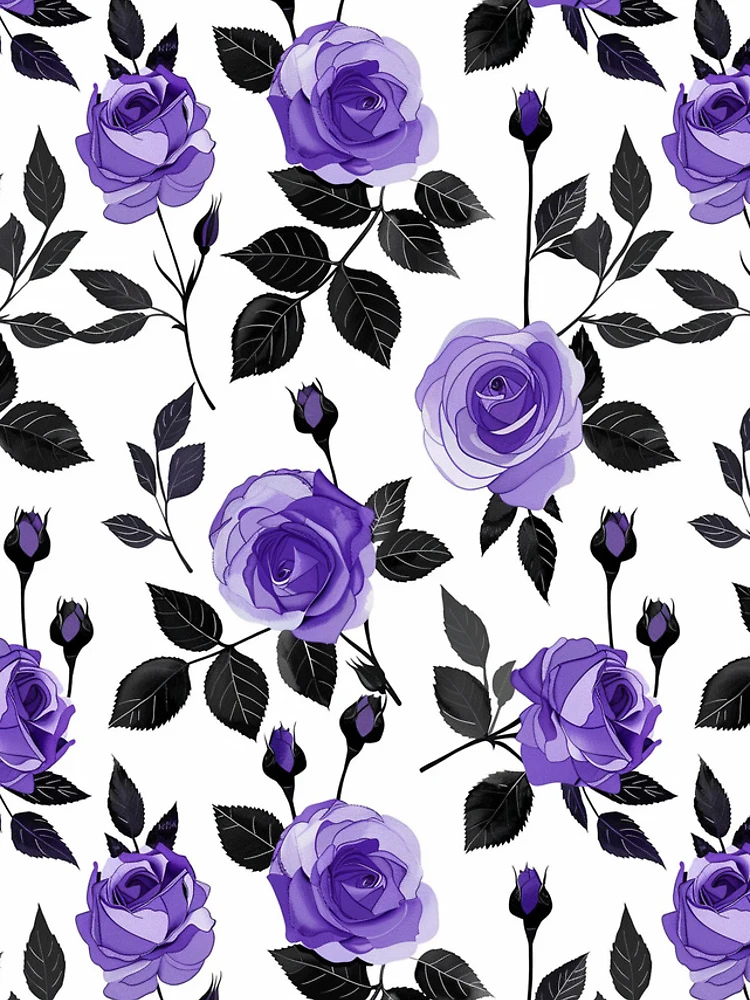 Thumbnail 4 of 4, iPhone Case, Purple Roses Pattern designed and sold by sheprint.