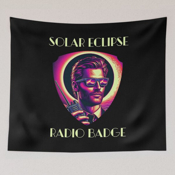 Item preview, Solar Eclipse Radio Badge April 8th Radio Operator Amateur Radio Ham Radio Cool Gifts For Amateur Radio Lovers Radio Operators Amateur Radio Enthusiasts Total Solar Eclipse 2024 Solar Eclipse fans designed and sold by Waves-of-Art.