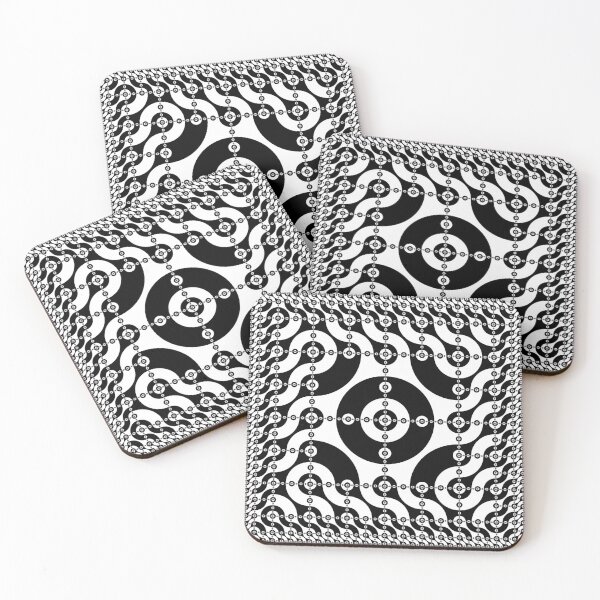 Item preview, Black and White multi scale Truchet curves fractal limit in square designed and sold by Stu-art-errol.