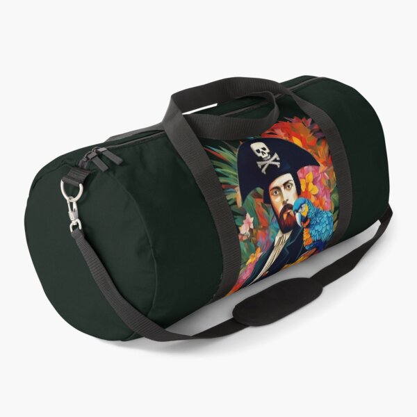 Item preview, Pirate of the Caribbean with parrot among tropical leaves and flowers.  designed and sold by Natalia-Vlad.