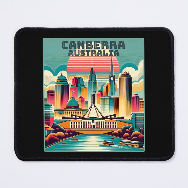 Item preview, Vintage retro Canberra Australia Landmark Skyline. designed and sold by Unitepeople.