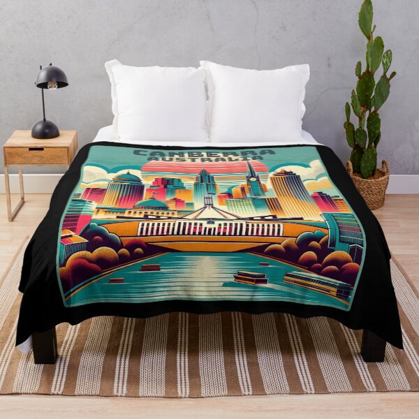 Item preview, Vintage retro Canberra Australia Landmark Skyline. designed and sold by Unitepeople.