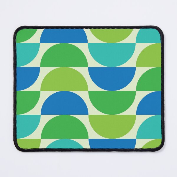 Item preview, Mid Century Geometric Half Circles Pattern in Green, Teal and Blue  designed and sold by Yasminepatterns .