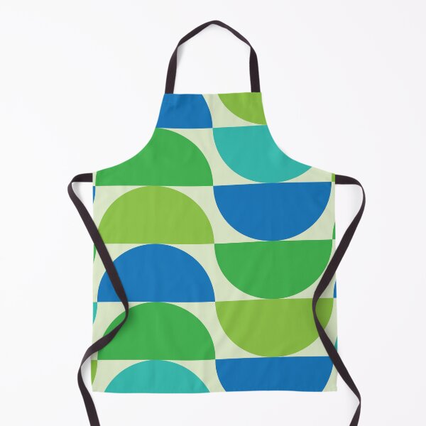 Item preview, Mid Century Geometric Half Circles Pattern in Green, Teal and Blue  designed and sold by Yasminepatterns .