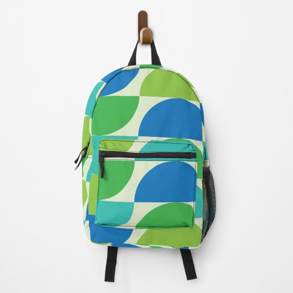 Item preview, Mid Century Geometric Half Circles Pattern in Green, Teal and Blue  designed and sold by Yasminepatterns .