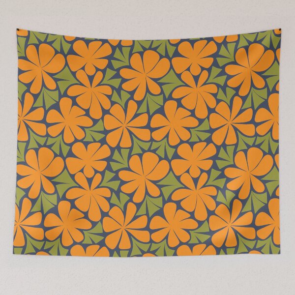 Item preview, funky flowers orange designed and sold by Sara Frane.