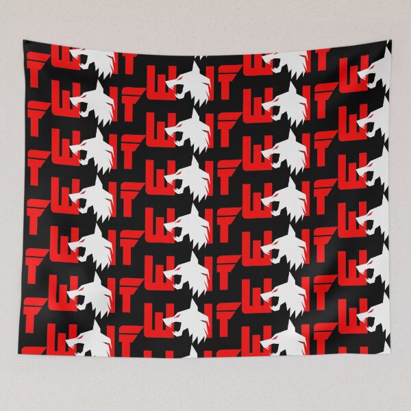 Item preview, White wolf with red eyes and red letters designed and sold by the Zarock Shop.