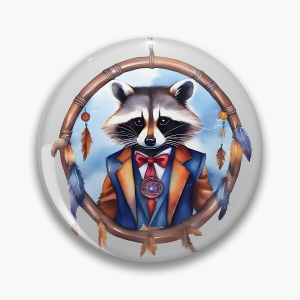 Item preview, Mystic raccoon in dream catcher designed and sold by LOKOthing.