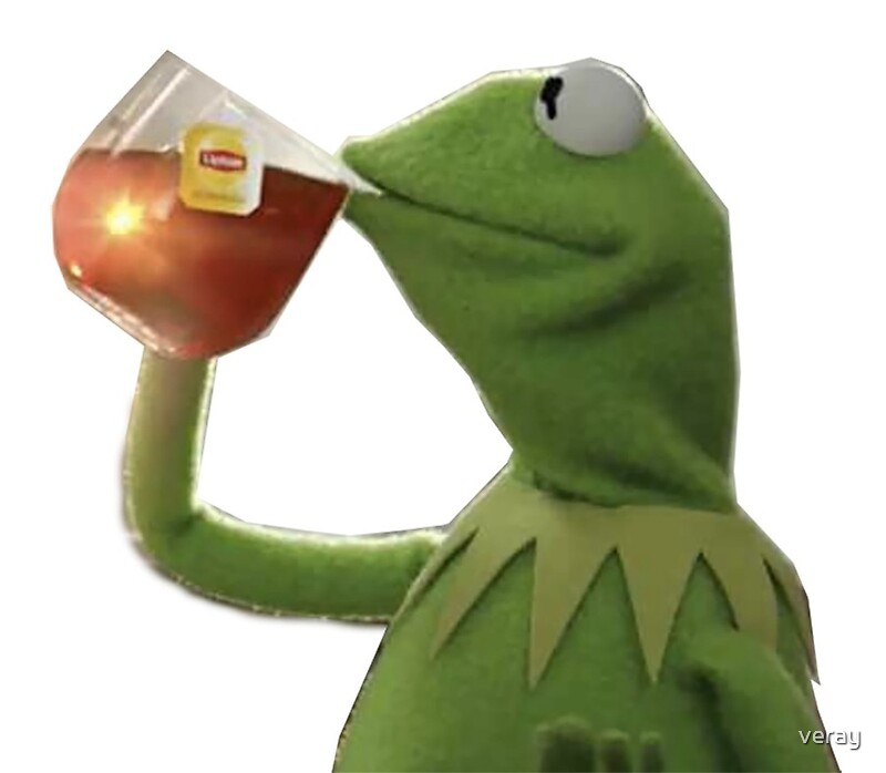 "kermit sipping tea" by veray Redbubble