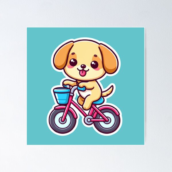 Item preview, Puppy Pedals: Adorable Canine Cycling designed and sold by StickerStudio27.