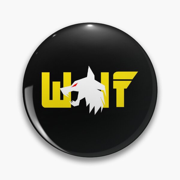 Item preview, White wolf with red eyes and Yellow letters designed and sold by the Zarock Shop.