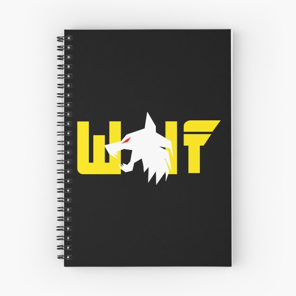 Item preview, White wolf with red eyes and Yellow letters designed and sold by the Zarock Shop.