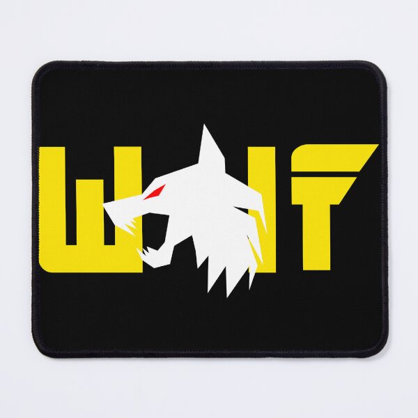 Item preview, White wolf with red eyes and Yellow letters designed and sold by the Zarock Shop.