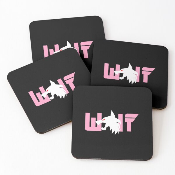 Item preview, White wolf with red eyes and Pink letters designed and sold by the Zarock Shop.