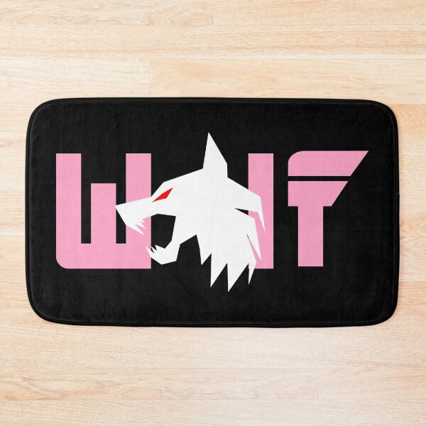 Item preview, White wolf with red eyes and Pink letters designed and sold by the Zarock Shop.